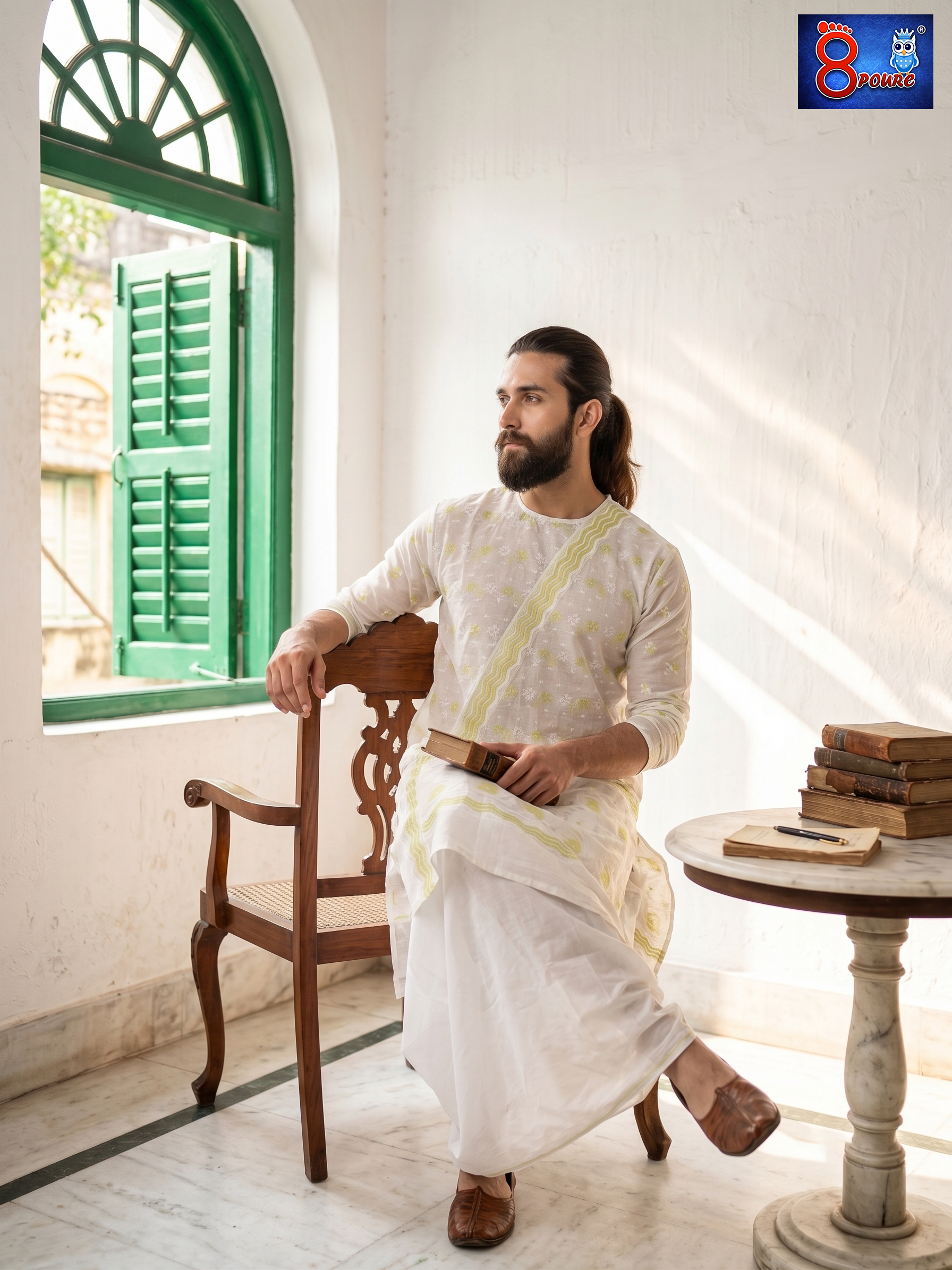 Woven Jamdani Kurta For Men