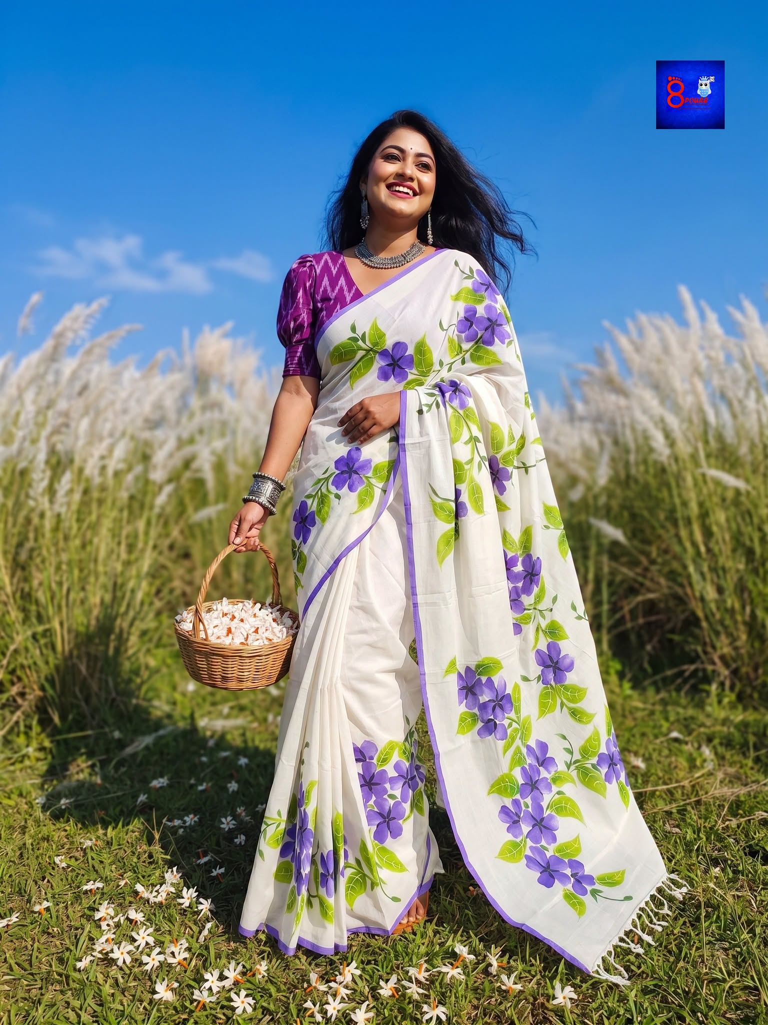 Pure Cotton Hand-Painted Saree