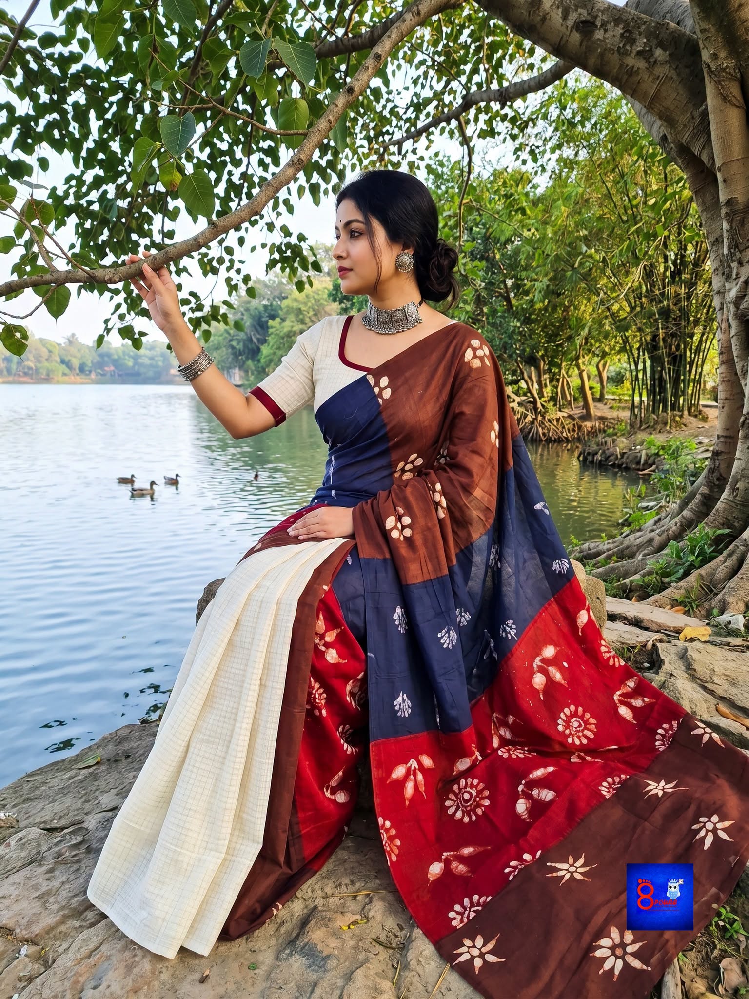 Pure Cotton Designer Batik saree