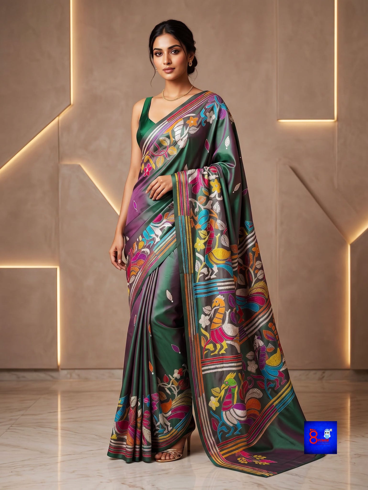 Blended Bangalore Silk Kantha Saree