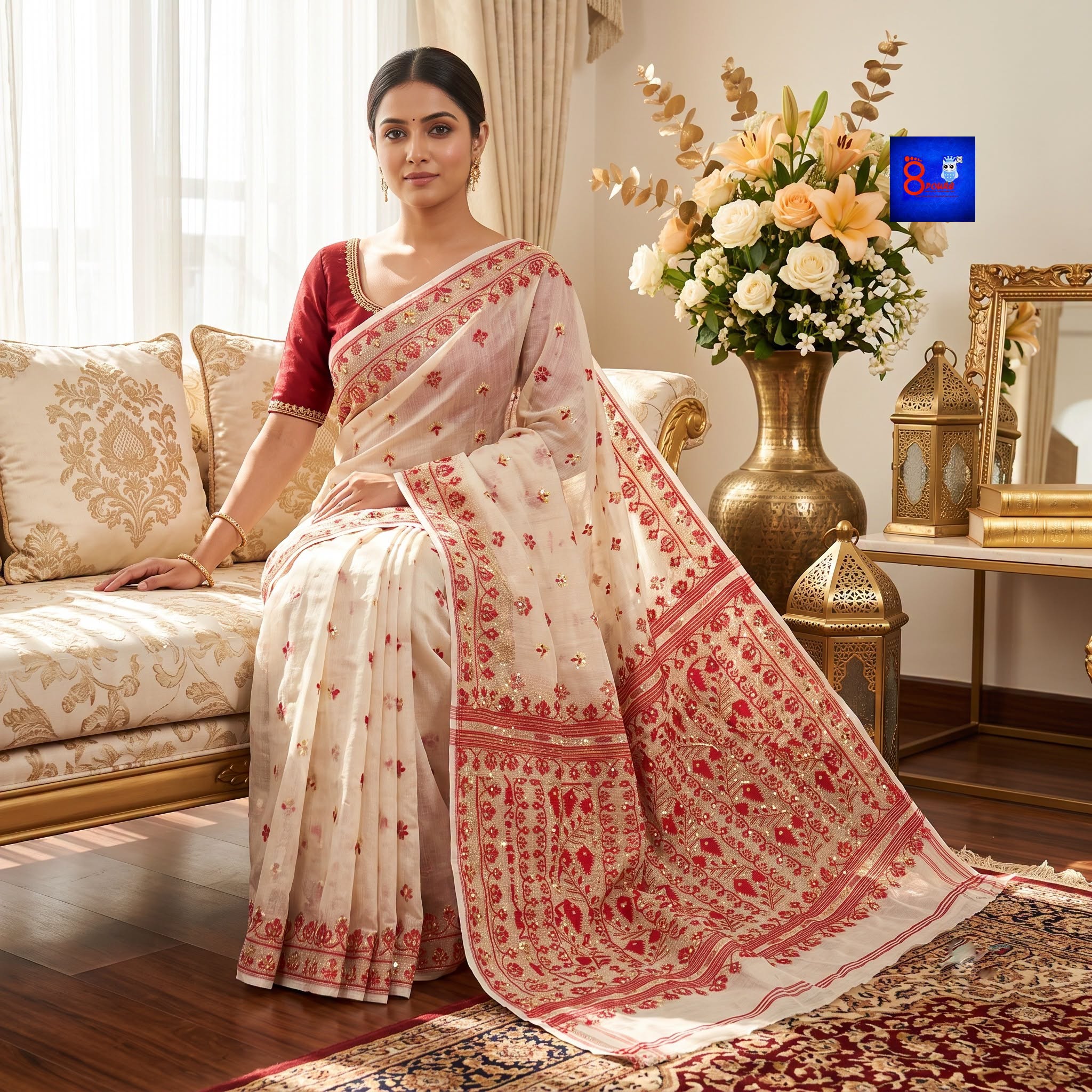 Jamdani Zardosi Kathdana Saree