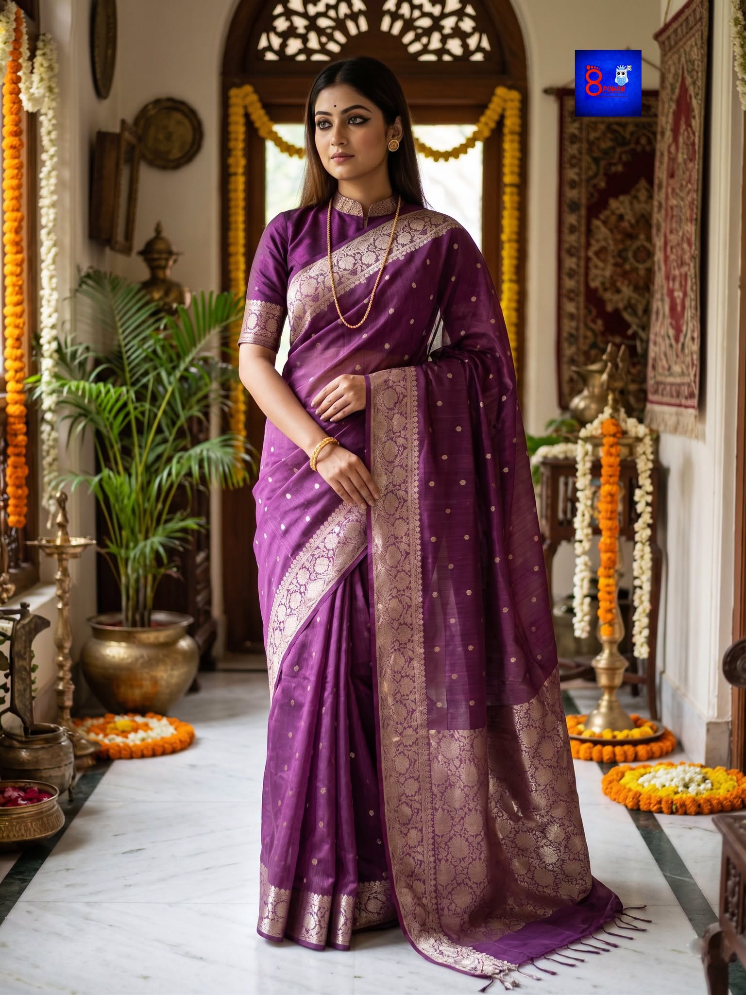 Pure Linen Banarasi Saree
