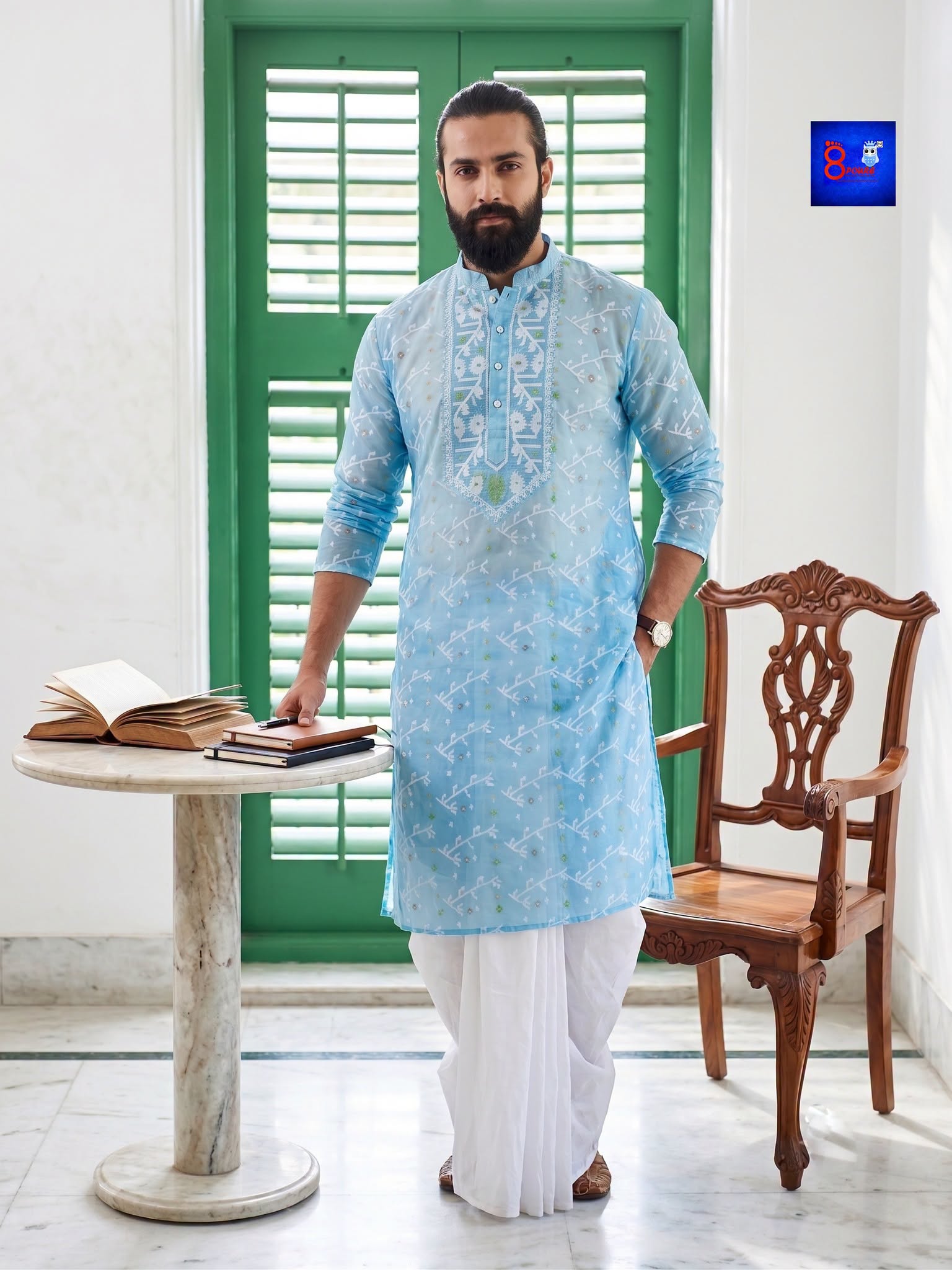 Woven Jamdani Kurta For Men