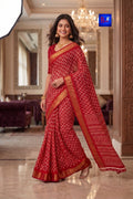 Zari Border Slub Cotton Printed Saree