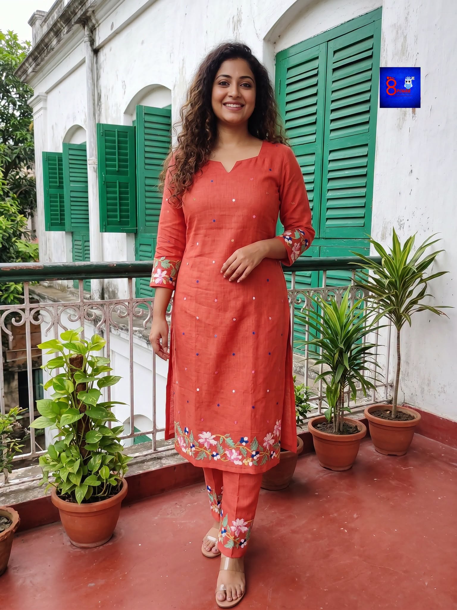Pure Linen Co-ord Set - Orange