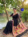 Paithani Pallu Linen Saree
