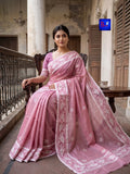 Pure Cotton Jamdani Kutch Mirror Embroidery Saree