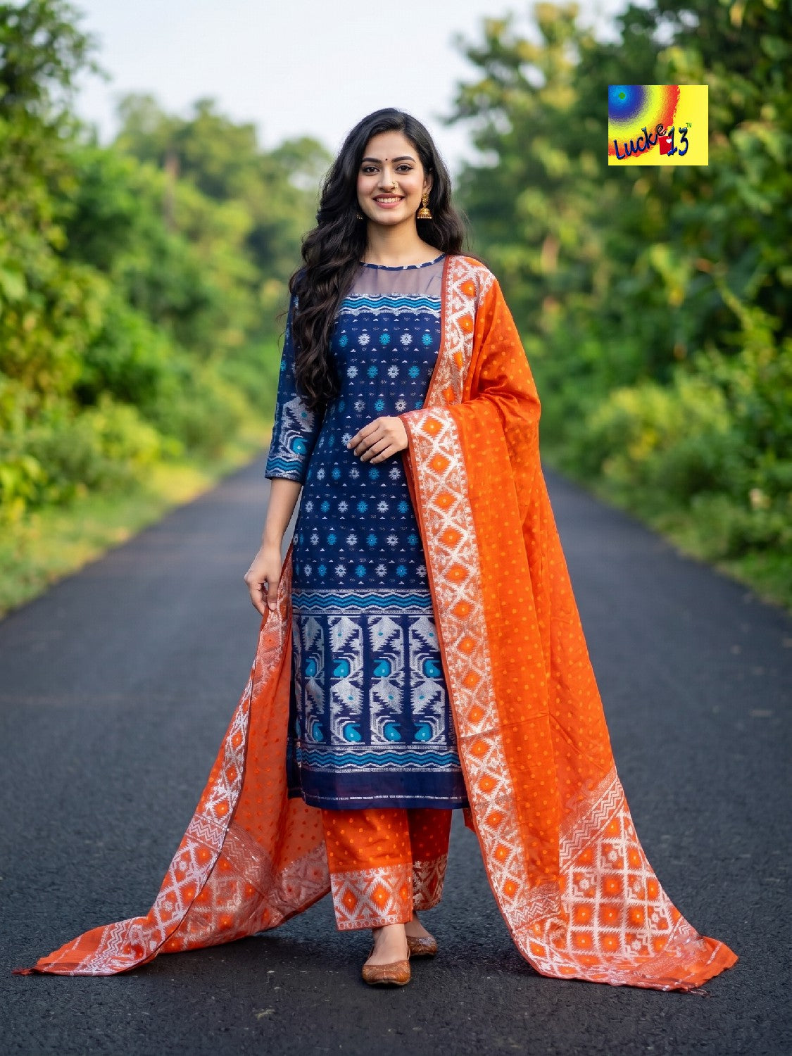 Handloom Jamdani Kurti, Dupatta & Pant Set