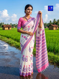 Handwoven Cotton Hand Block Printed Saree