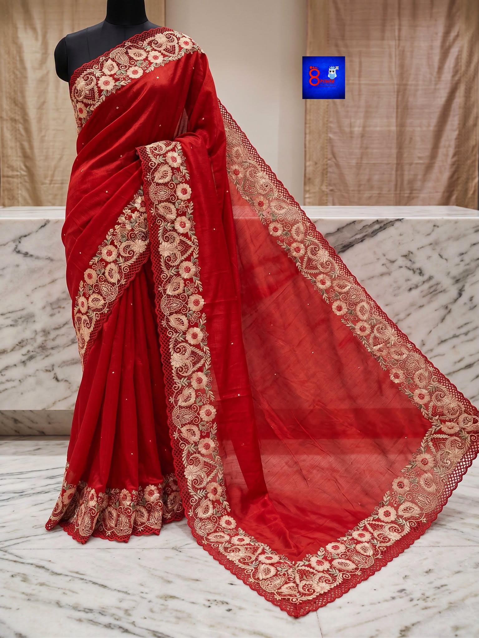 Pure Chiffon Tissue Exclusive Embroidery Saree