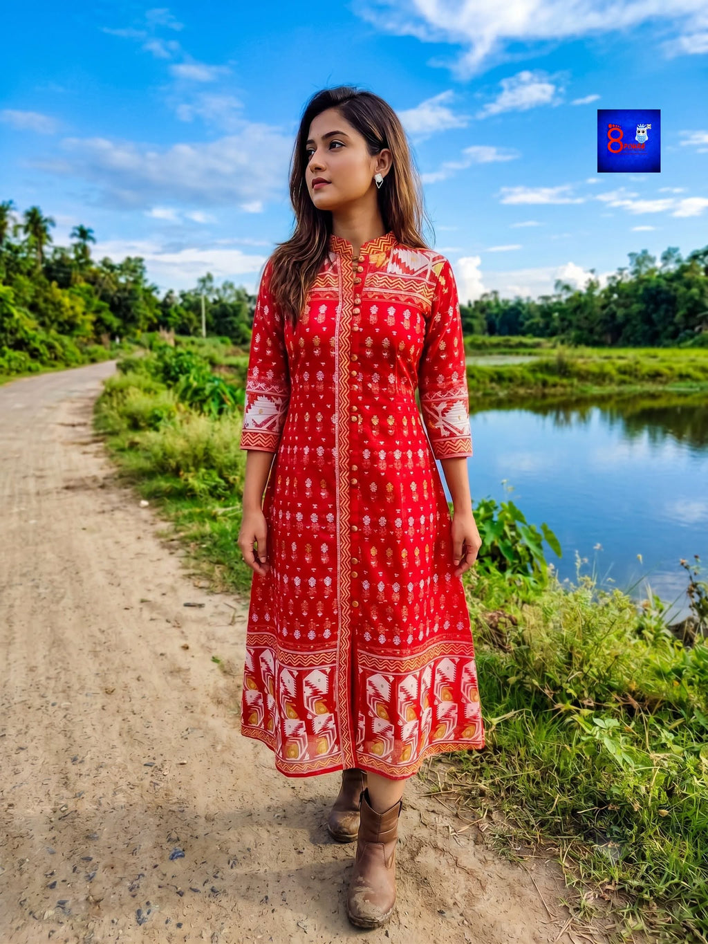 Jamdani A-Line Dress