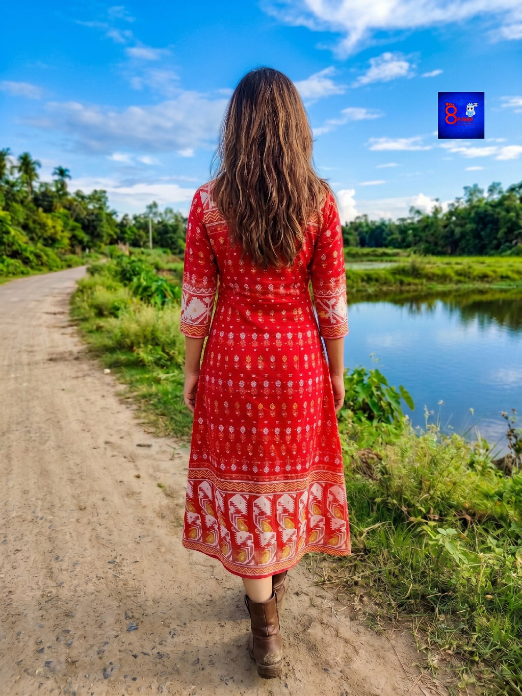 Jamdani A-Line Dress