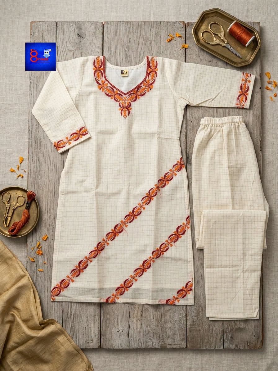 Pure Cotton Kantha Stitch Palazzo Set