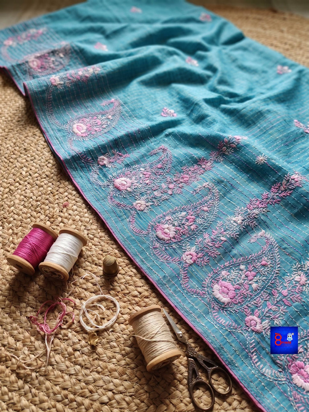 Pure Cotton Chikankari Parsi Handwork Saree