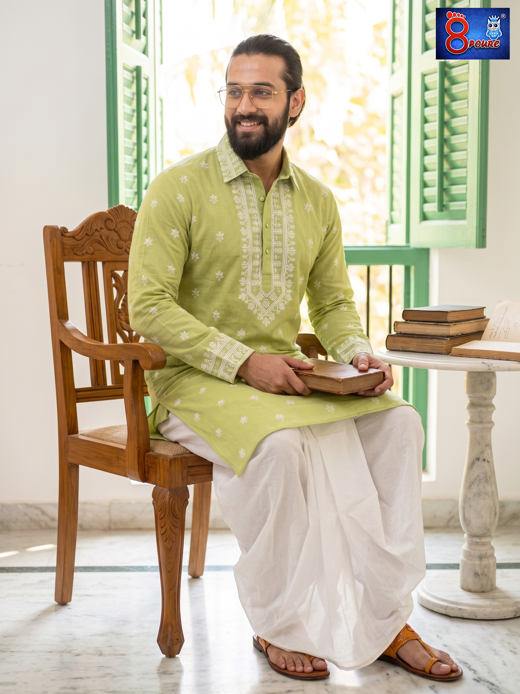 Woven Jamdani Kurta For Men