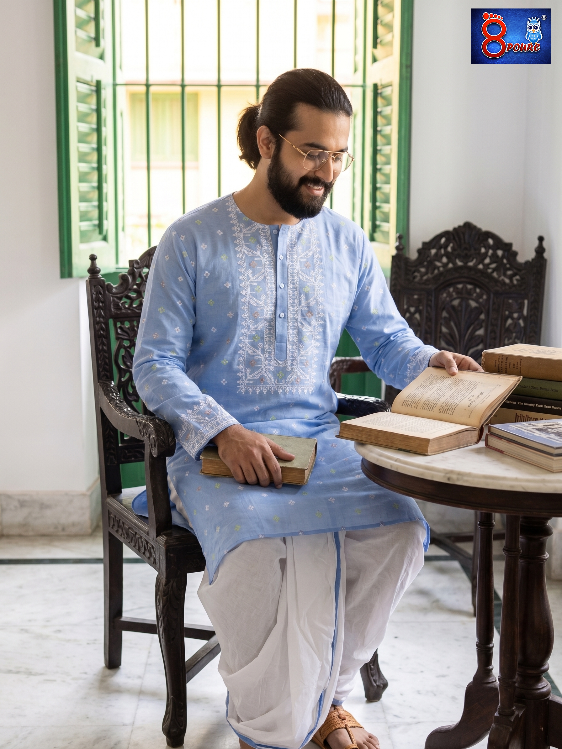 Woven Jamdani Kurta For Men