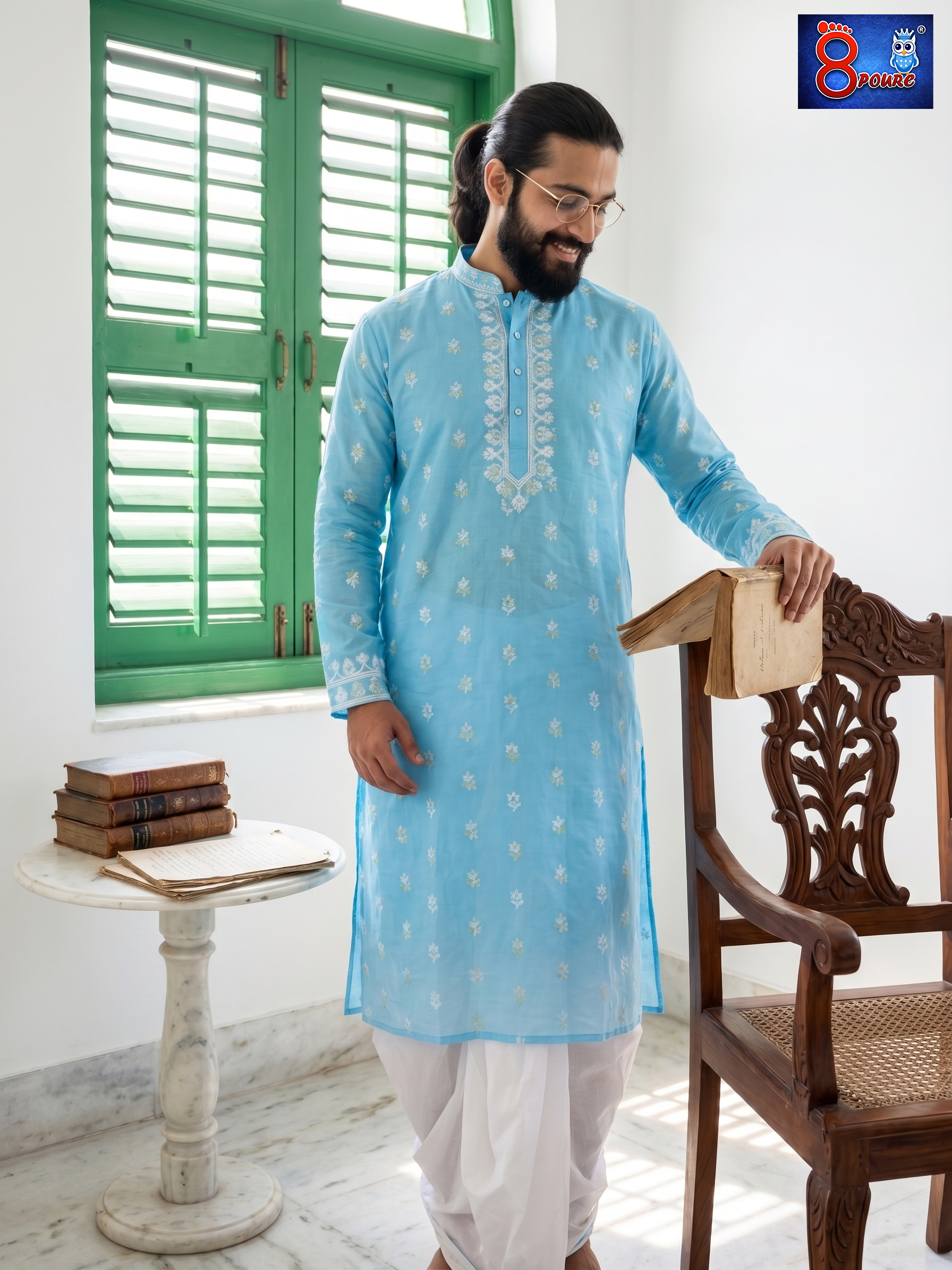 Woven Jamdani Kurta For Men