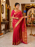 Kanchipuram Kattam SICO Saree - Rani Pink