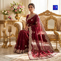 Stone Work Zardozi Tissue Georgette Saree