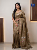 Modal Silk Jamdani Saree - Olive Green