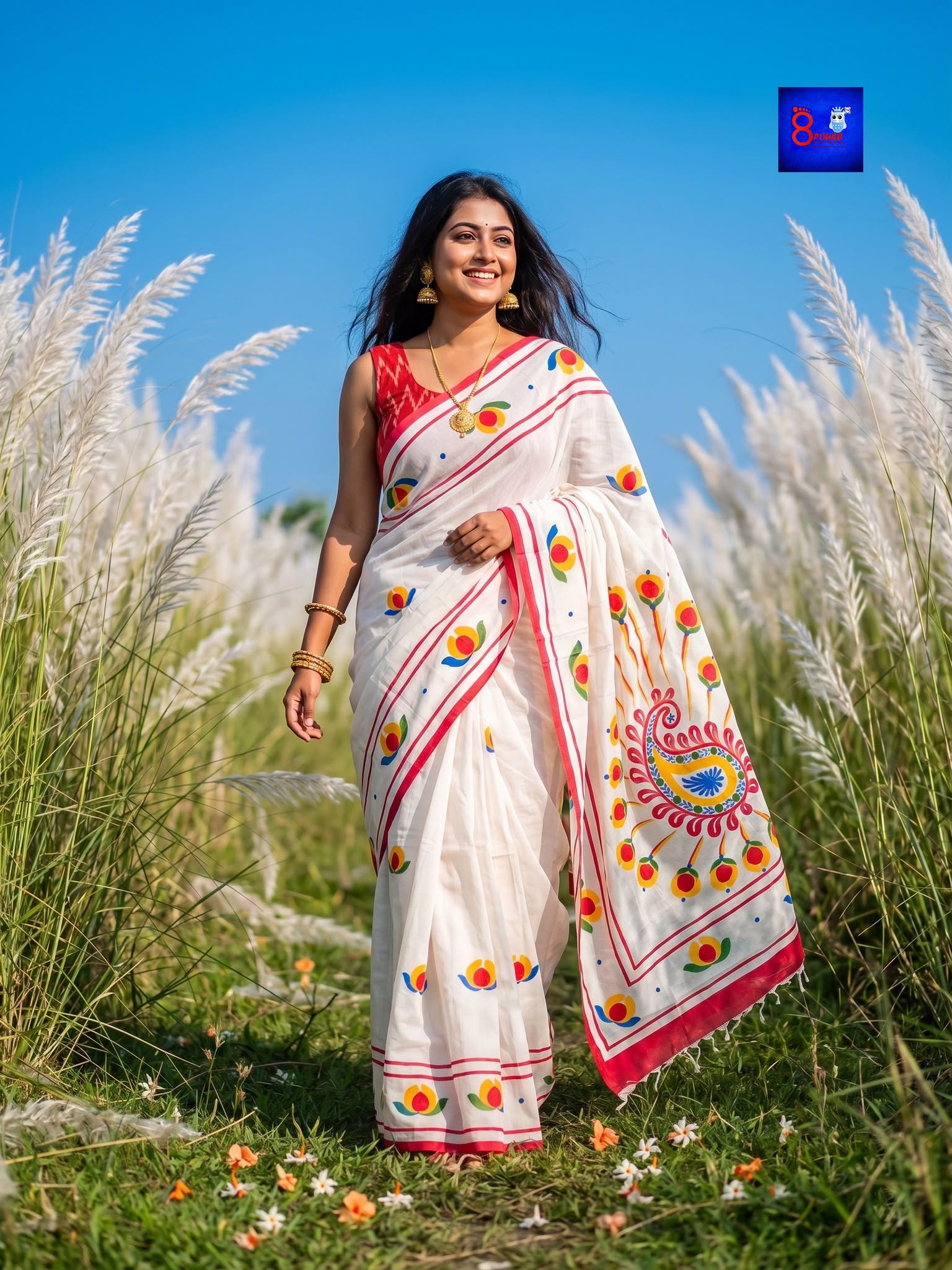Pure Cotton Hand-Painted Saree