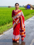 Handwoven Cotton Hand Block Printed Saree