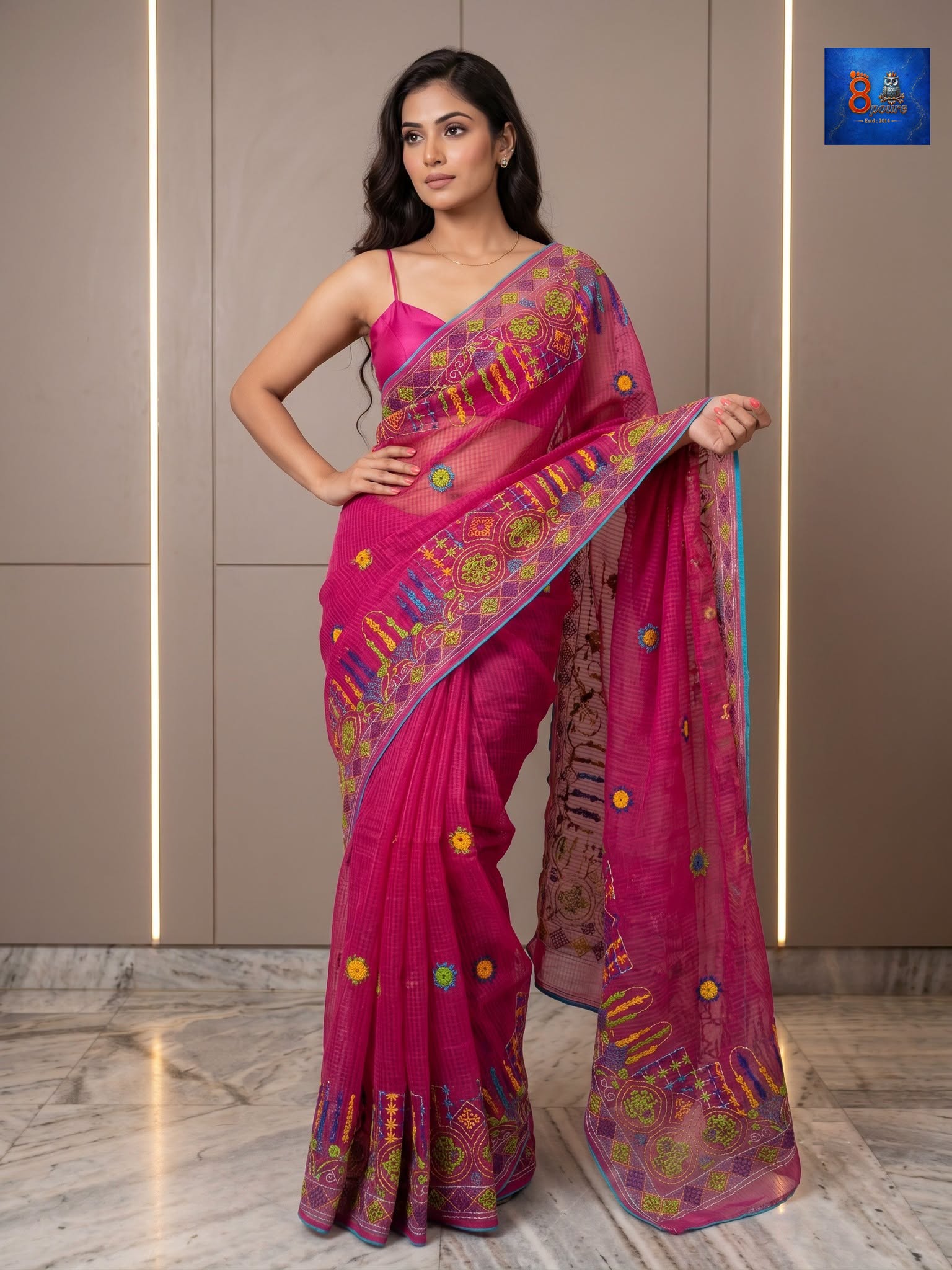Resham Kota Lambani Saree (Rani Pink)