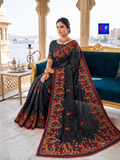 Authentic Kashmiri  Hand Embroidered Saree ( Silk Mark )