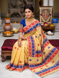 Fuliya Tussar Kathuwari Saree - Yolk Yellow