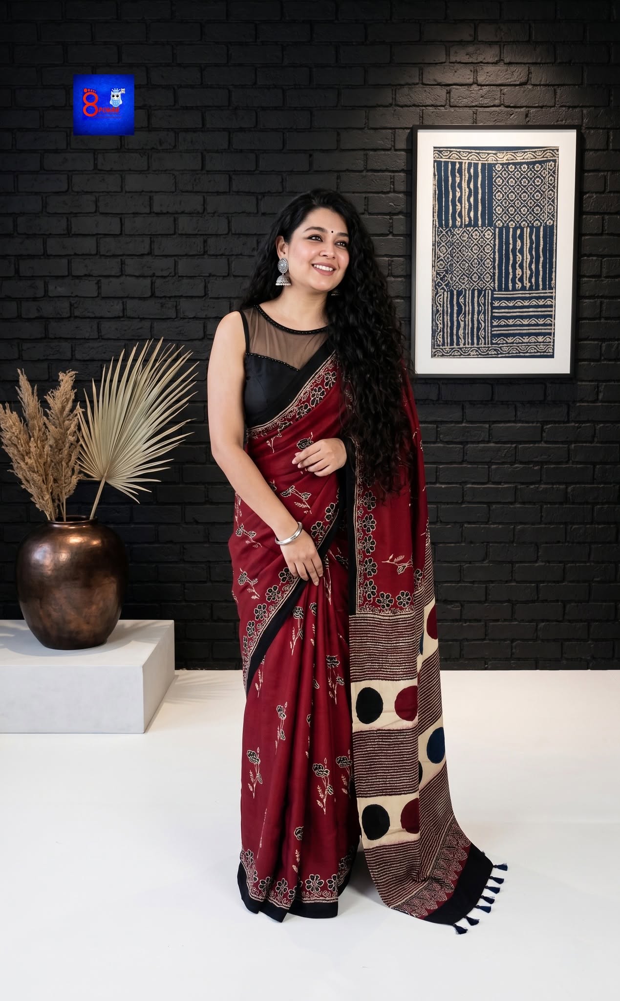 Authentic Modal Ajrakh Saree