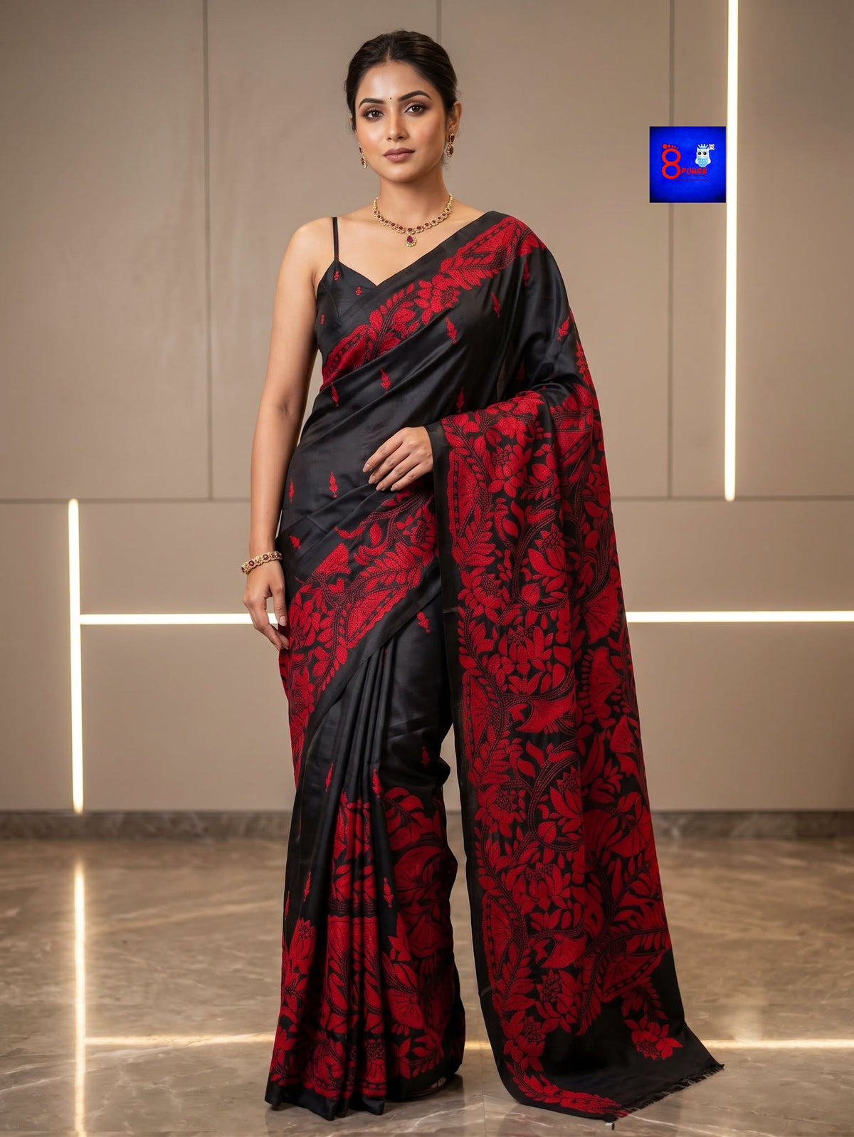 Blended Bangalore Silk Kantha Saree
