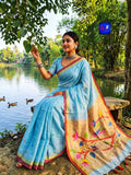 Paithani Pallu Linen Saree