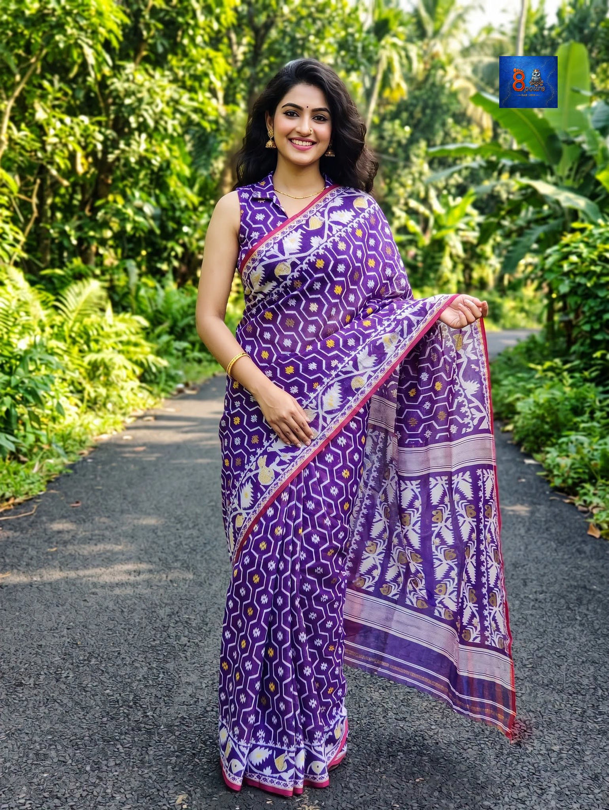 Soft Jamdani Saree - Purple