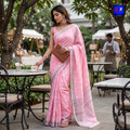 Authentic Bhagalpur Linen Chikankari Saree