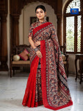 Jamkantha Saree - Red & Black