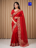 Pure Chiffon Tissue Exclusive Embroidery Saree