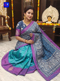Threaded Fusion Silk Saree