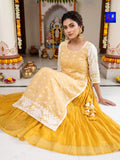 Jamdani Layered Dress (Mustard Yellow)