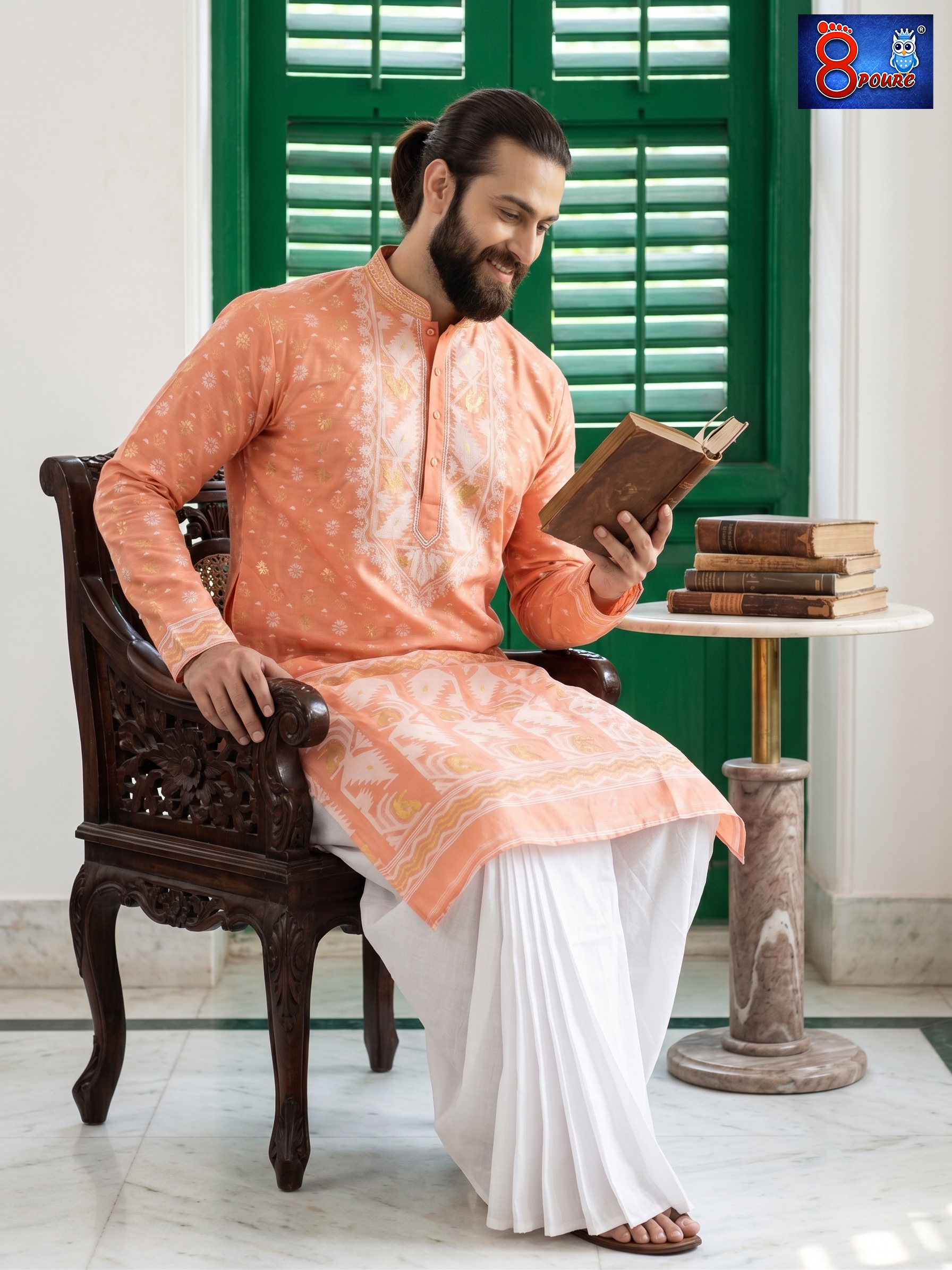 Woven Jamdani Kurta For Men