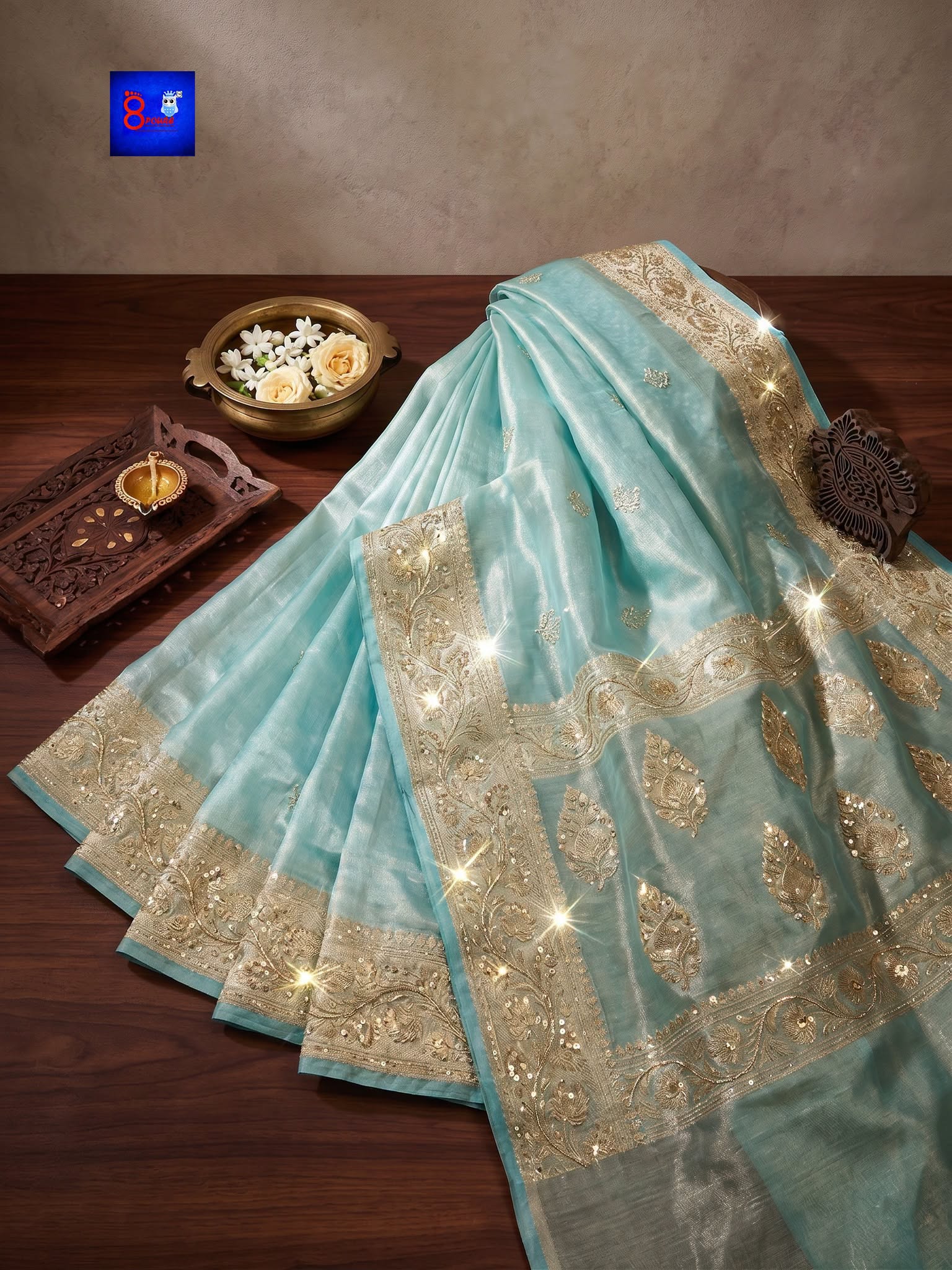 Pure Tissue Zardousi Saree