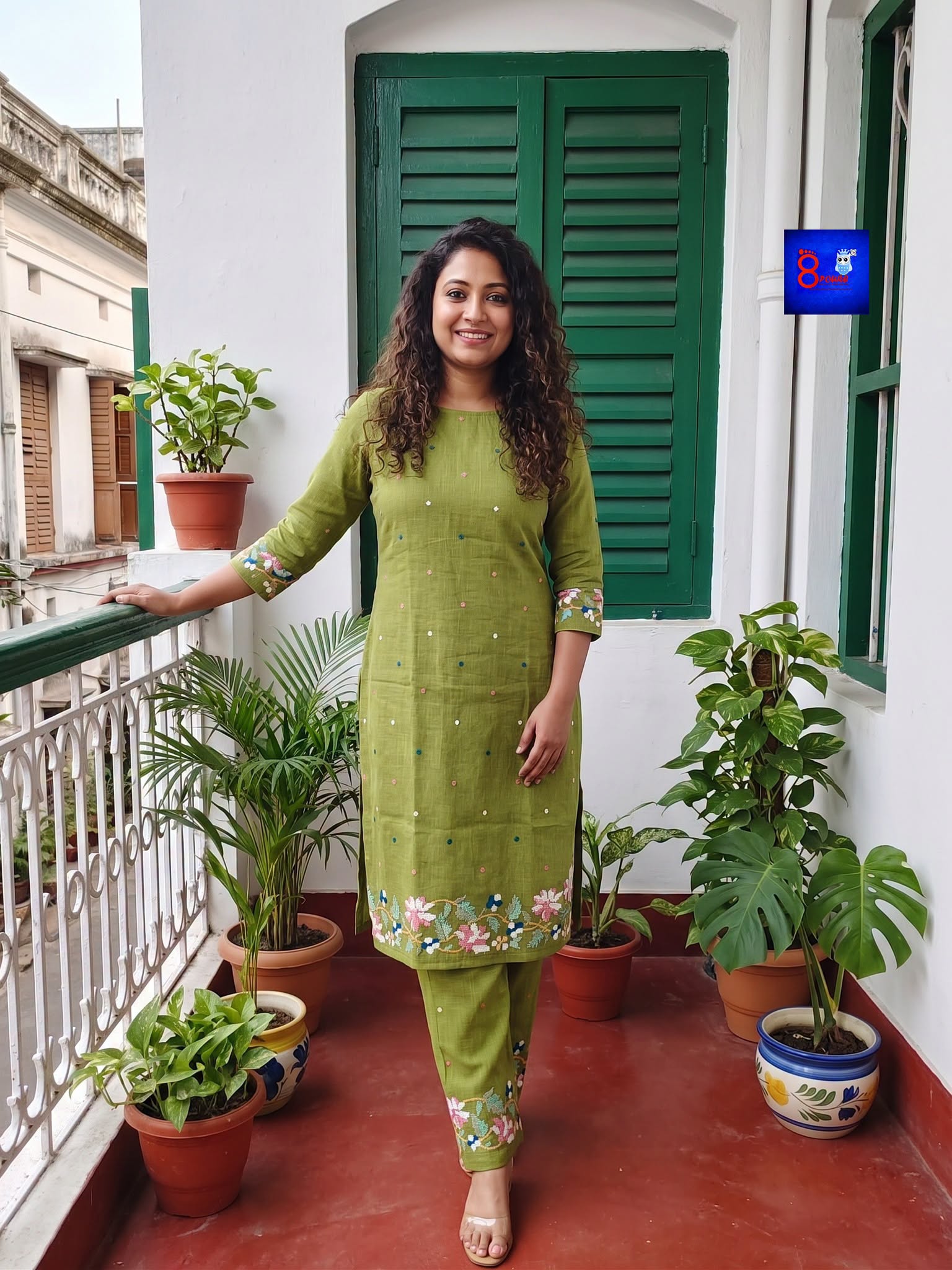 Pure Linen Co-ord Set - Olive Green