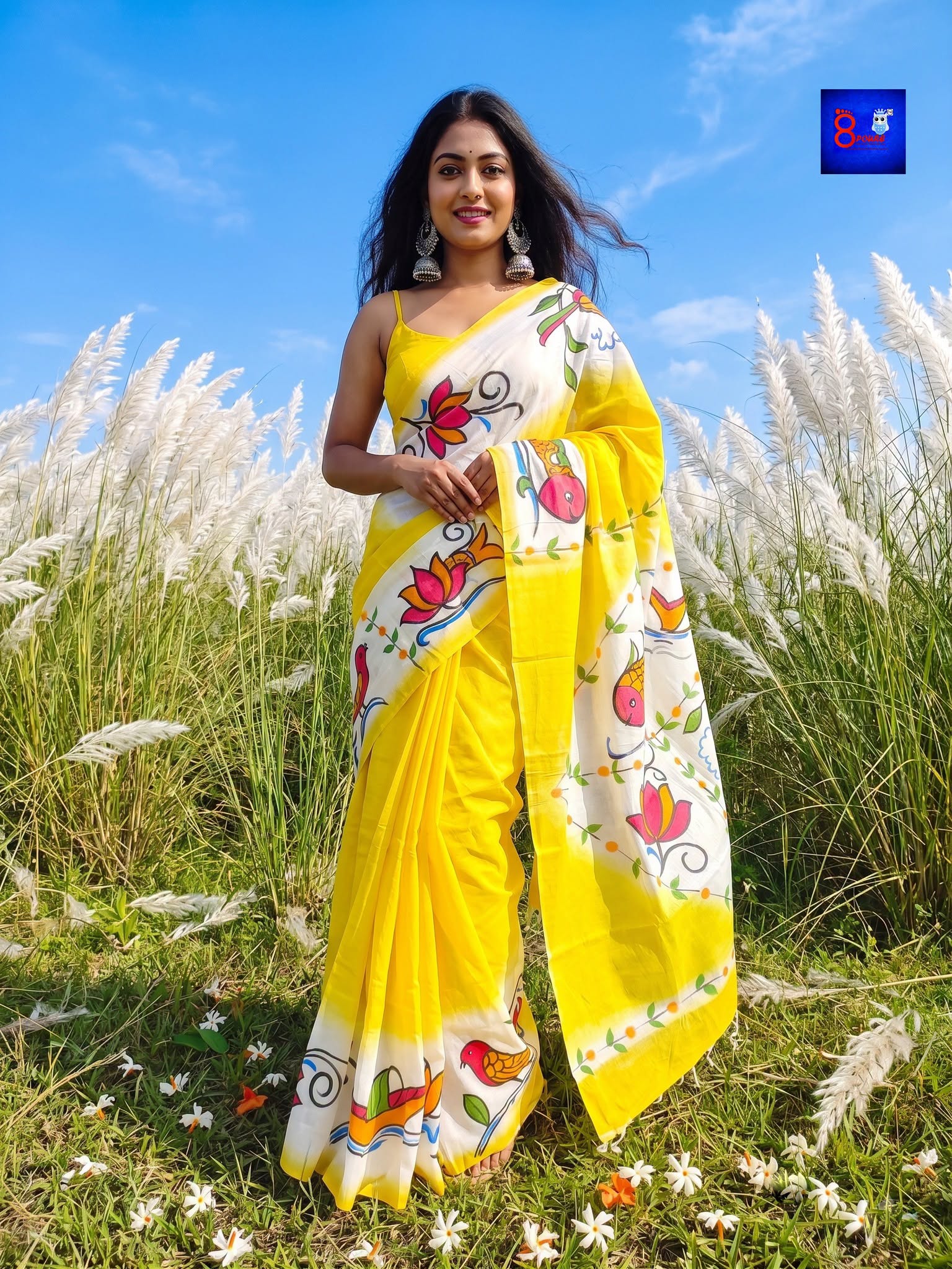 Pure Cotton Hand-Painted Saree