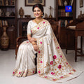 Pure Bengalore Silk Embroidered Zardousi Saree