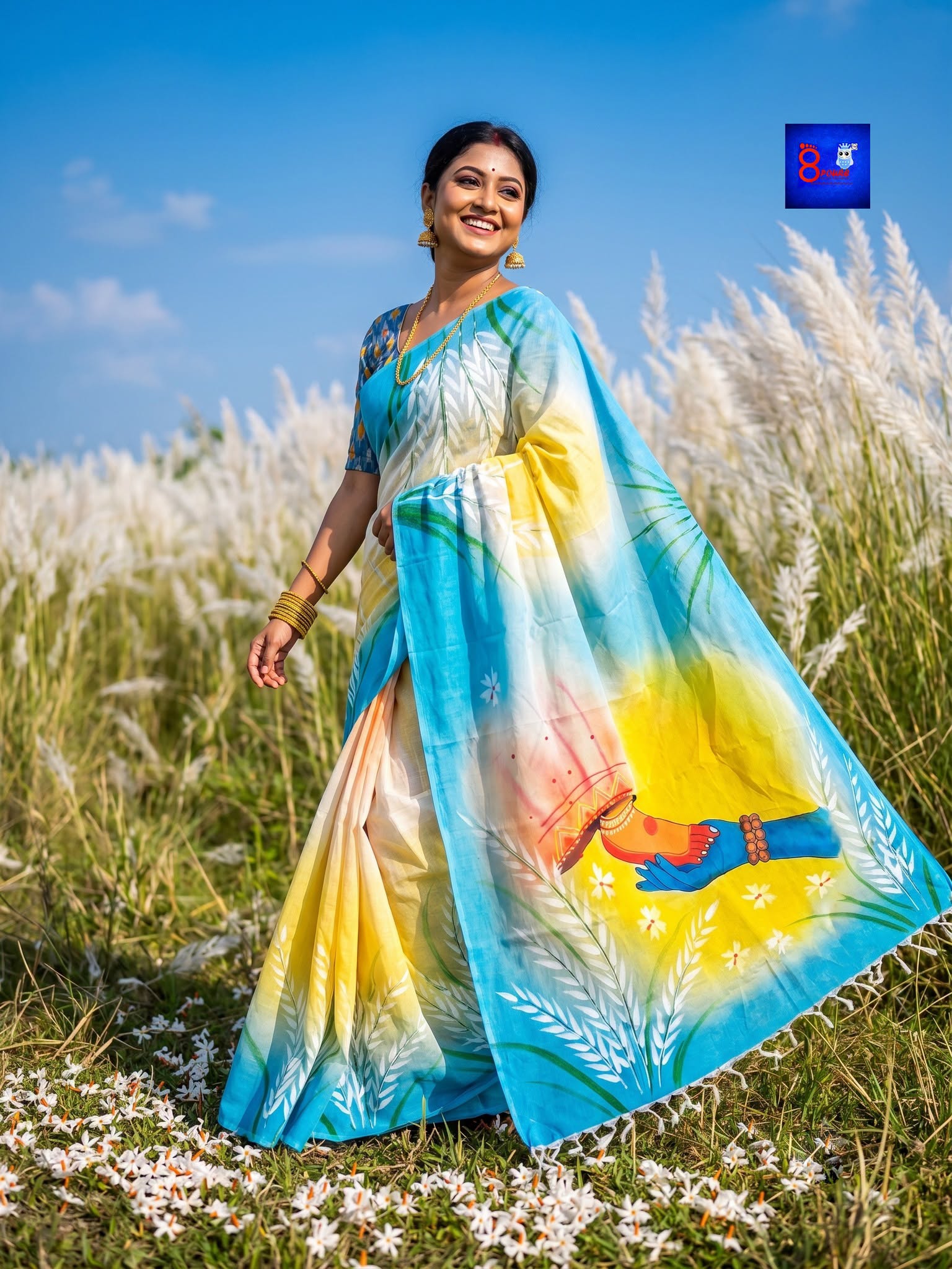 Pure Cotton Hand Painted Saree