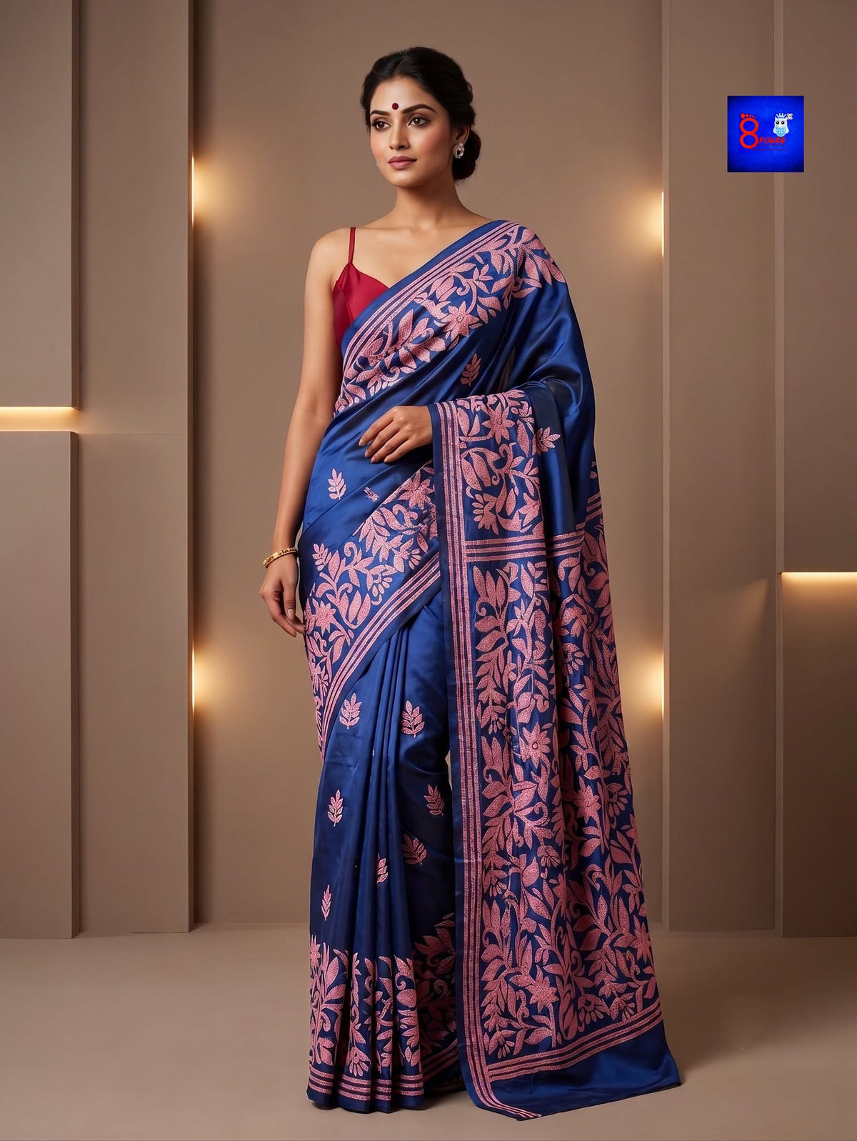 Blended Bangalore Silk Kantha Saree