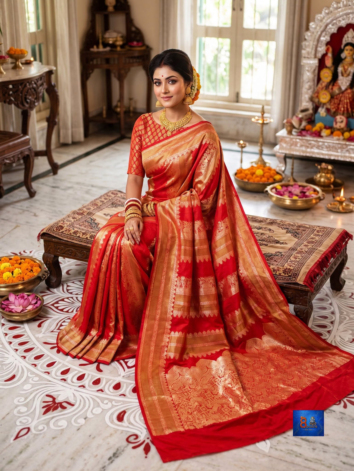 Georgette Banarasi Saree - Red