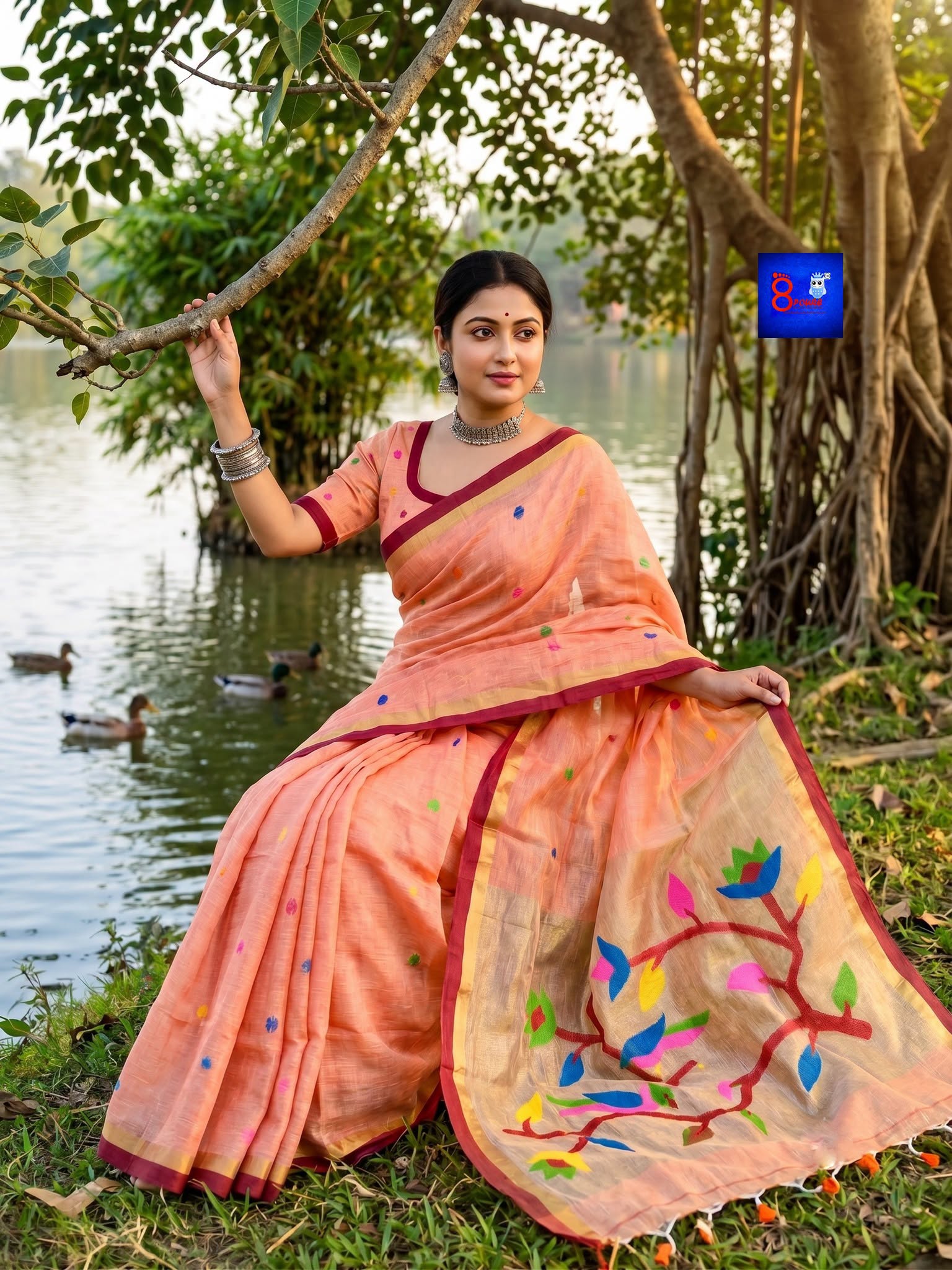 Paithani Pallu Linen Saree