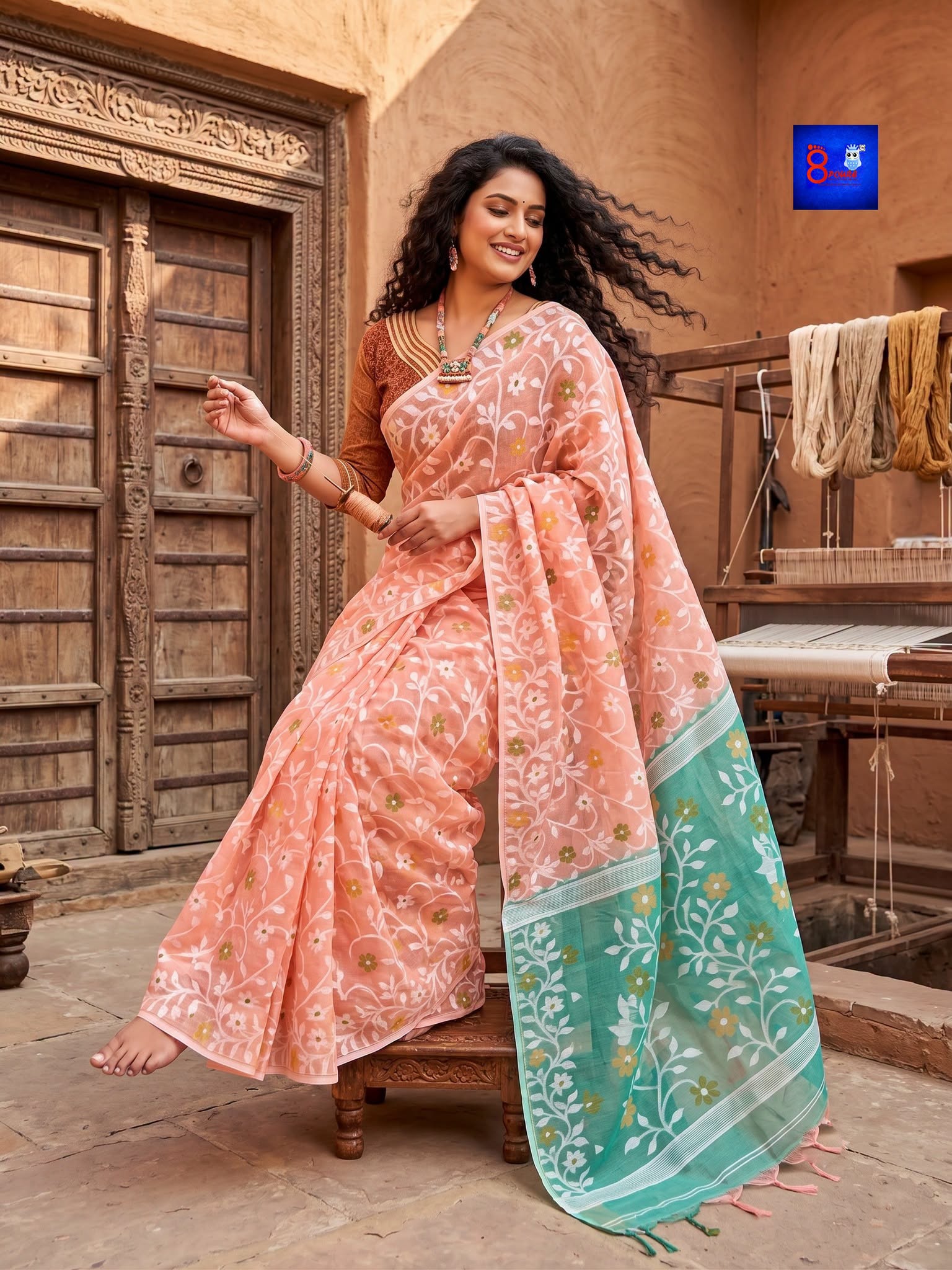 Pure Cotton Jamdani Saree with Blouse Piece