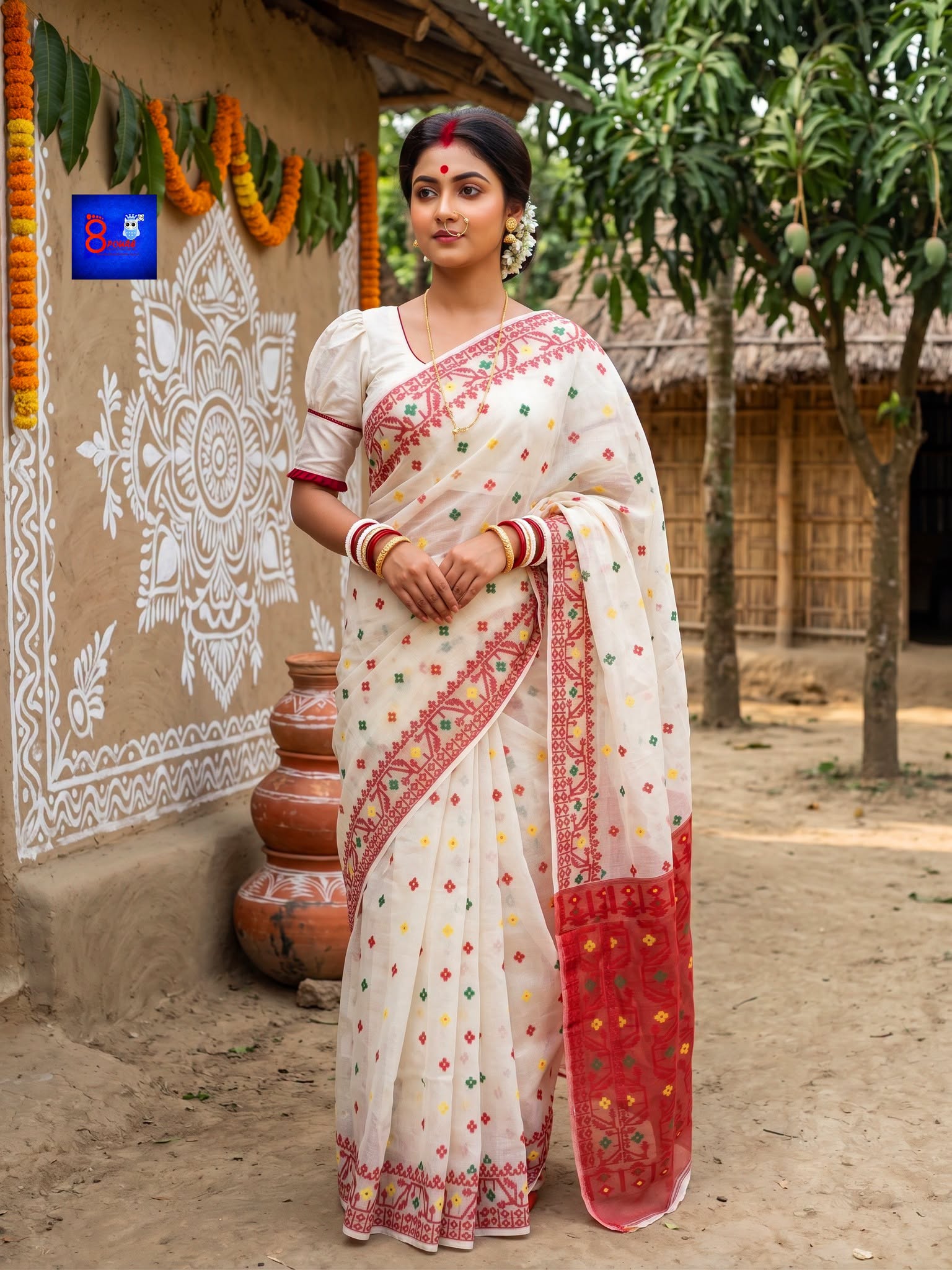 Pure Cotton Jamdani Saree with Blouse Piece