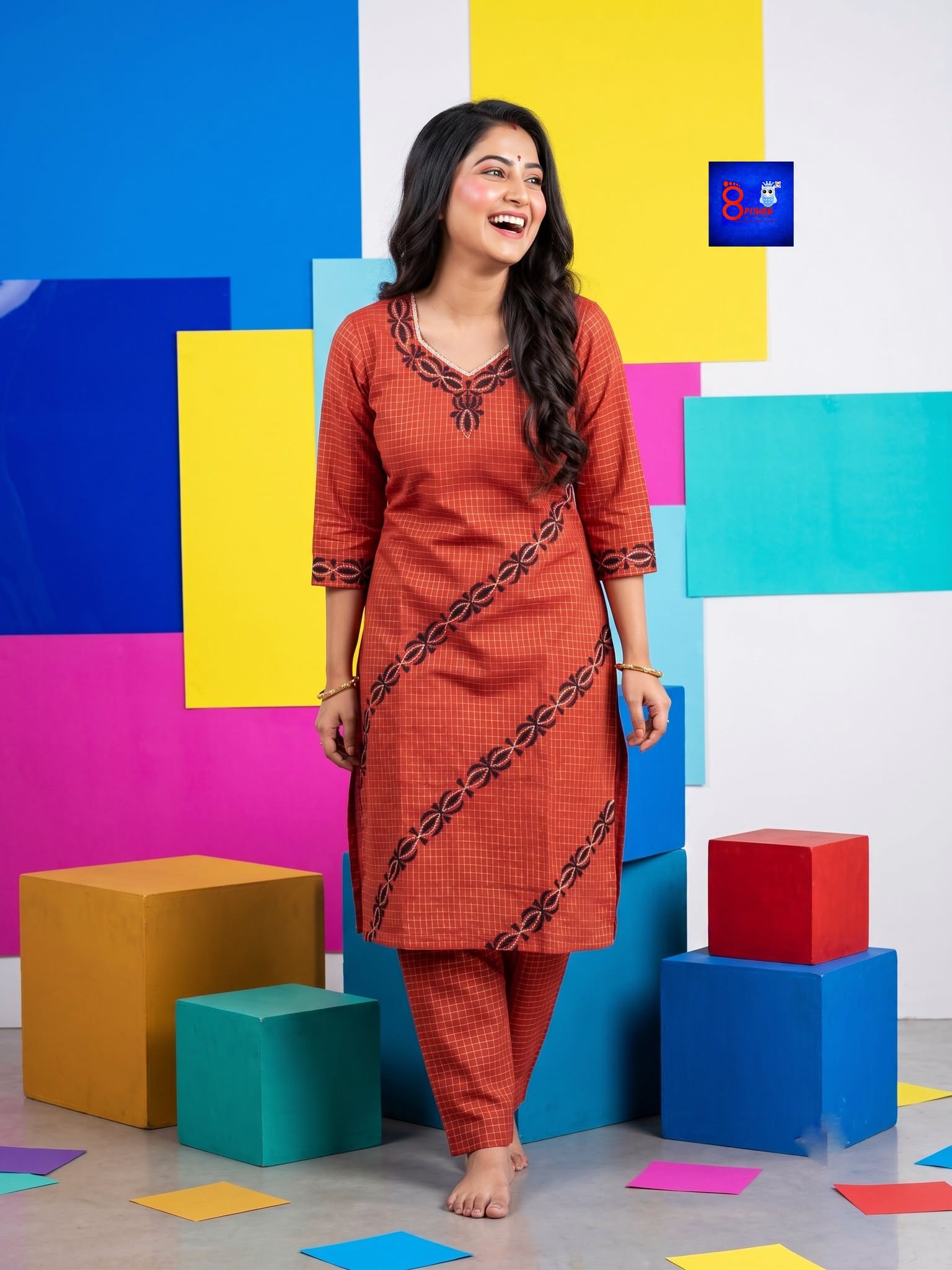 Pure Cotton Kantha Stitch Palazzo Set
